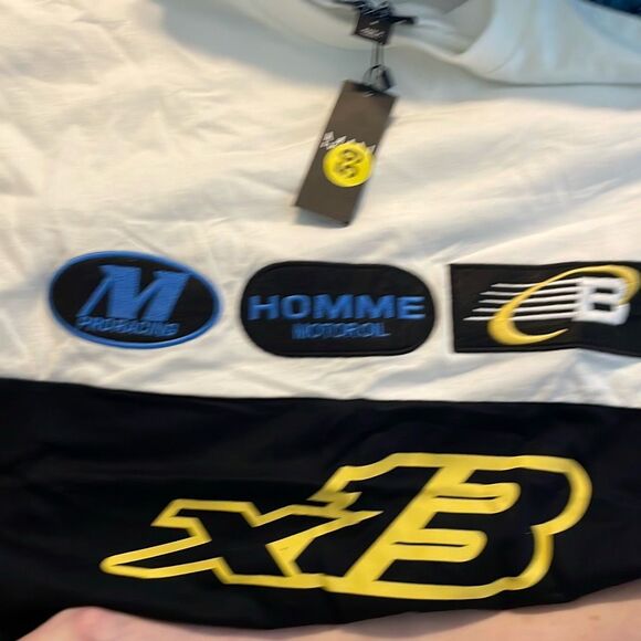 Boohoo Man Oversized Multi Badge Moto Graphic Tee M - Picture 7 of 9